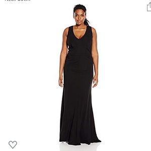ABS by Allen Schwartz sleeveless V-neck cocktail evening gown